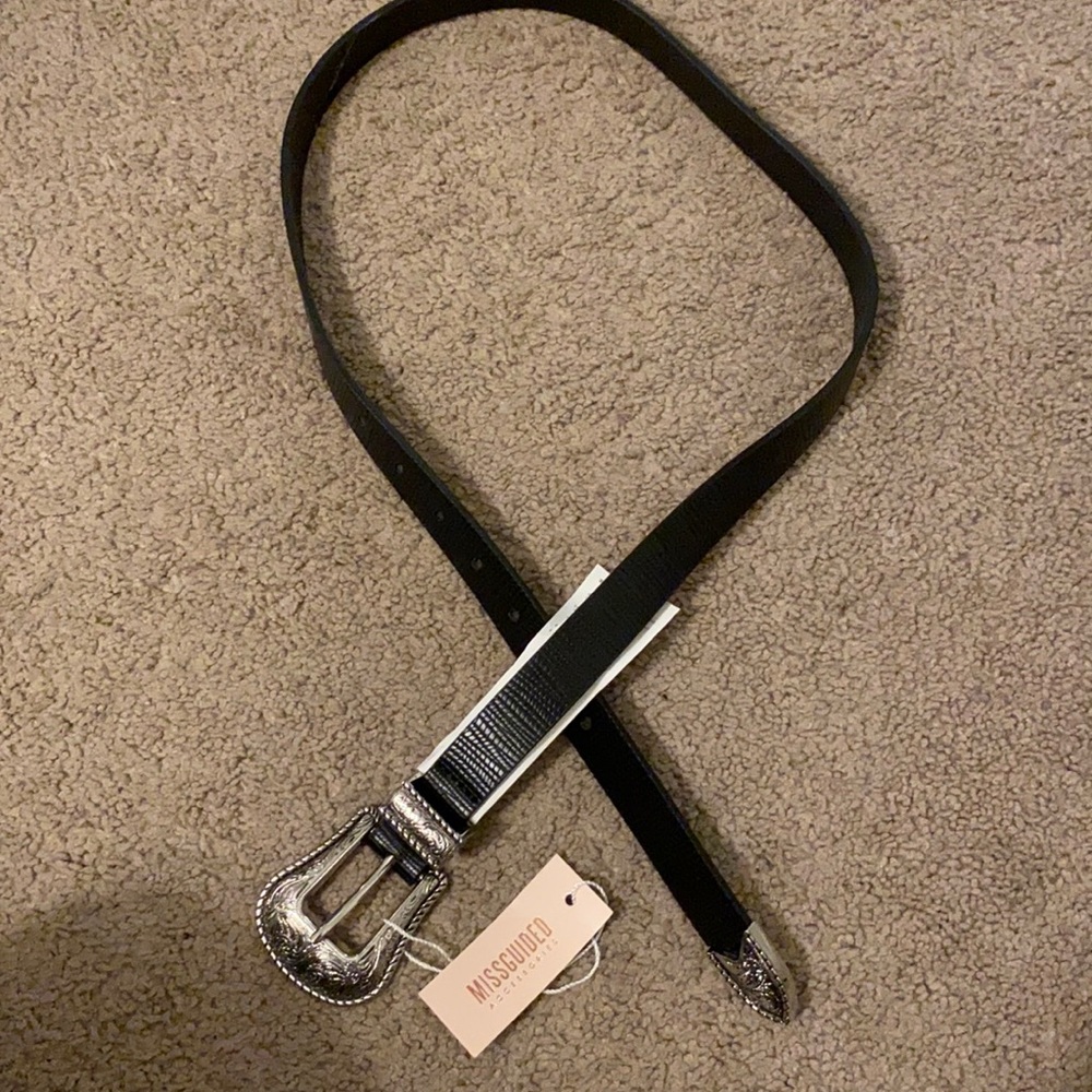 Black Belt Cute Silver Buckle
